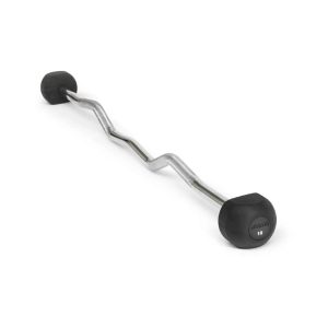 Barra Curva Trendingfit Amaya Caucho Negro 30 kg