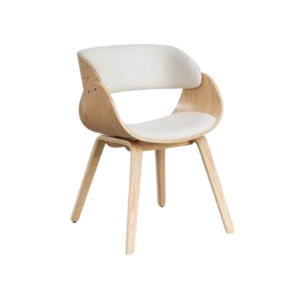 Silla de madera VISBY WOOD marrón y blanco