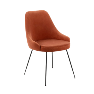 Silla NANDY con estructura metálica y asiento tapizado en microfibra